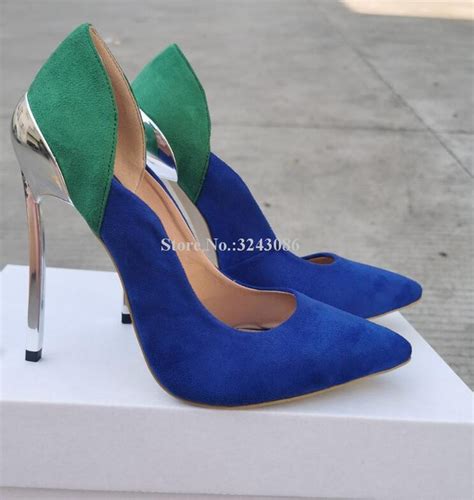 blue pointed toe stilettos blue green point pumps blue stiletto heel pumps lady aliexpress
