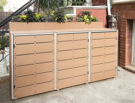 Then try these garbage can storage ideas that you can make! Trash Enclosures for NYC | Outdoor trash cans, Trash can ...
