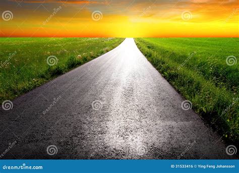 Country Road At Dawn Stock Photo Image Of Countryside 31533416