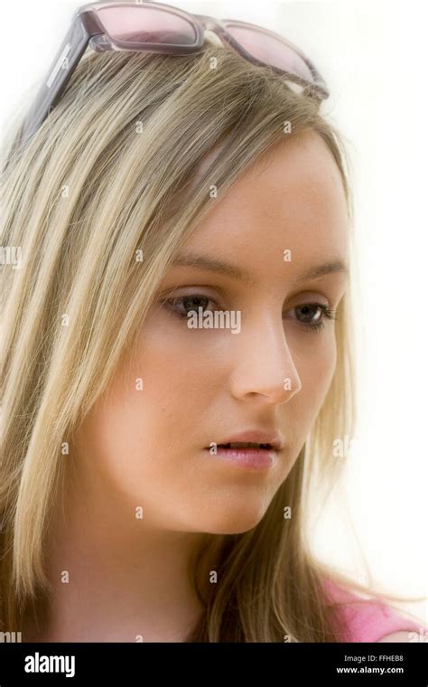 Caucasian Blonde Blue Eyed Teenage Girl Wearing Christian Dior