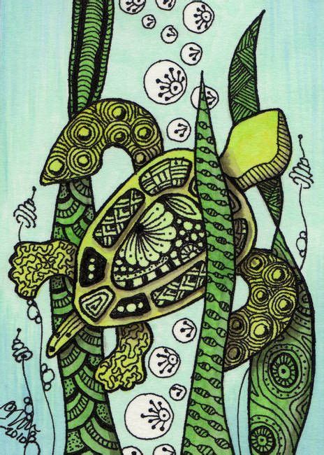 Sea Turtle Zentangle Style By Cindy Vasquez Zentangle Artwork
