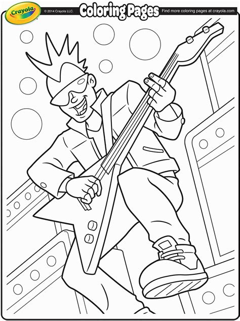 Coloring Pages Rock Star Printable Birthday Sketch Coloring Page