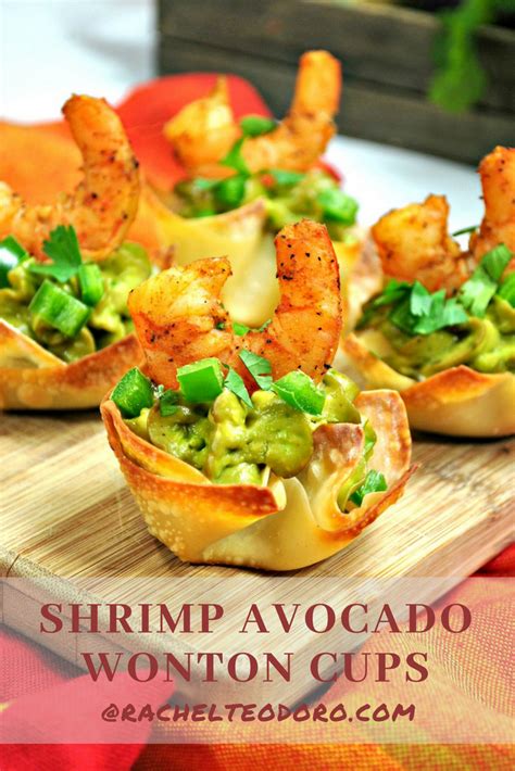 This shrimp balls appetizer recipe will please your guests. Shrimp Avocado Wonton Cup Appetizer Recipe in 2020 ...