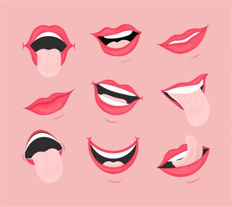 Cartoon Mouth Vector Set Free Download Frebers