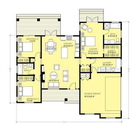 Browse ranch style house plans w/multiple bedrooms, modern open floor plan, finished basement & more! Ranch Style House Plan - 3 Beds 2 Baths 1403 Sq/Ft Plan ...