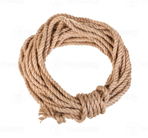 Round Bight Of Natural Jute Rope Isolated On White 10323480 Stock Photo