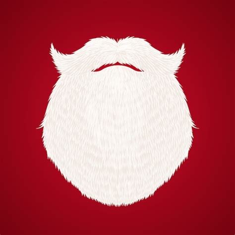 Santa Claus Beard On Red Background Free Vector