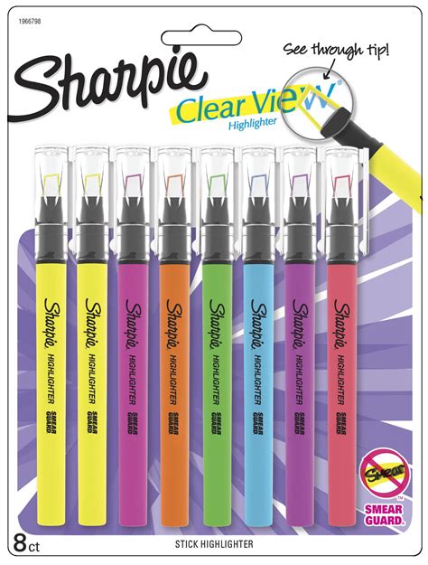Sharpie Highlighter Clear View Highlighter With See Through Chisel Tip