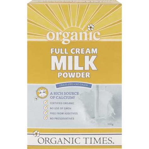 Organic Times Organic Full Cream Milk Powder 300g Healthy Being