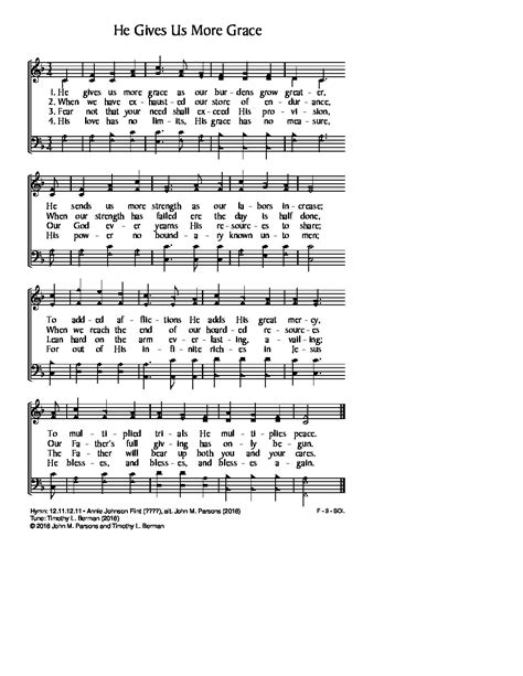 He Gives Us More Grace Slides Sheet Music Songs Of The Church