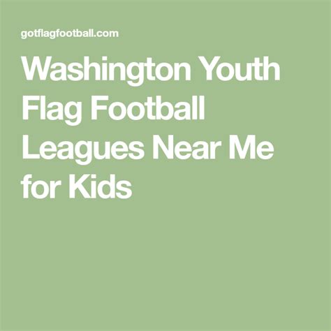 Find your nearest football ground at football ground map. Washington Youth Flag Football Leagues Near Me for Kids ...