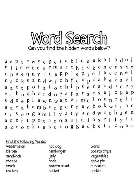Food Word Searches Worksheet Coloring Sheets