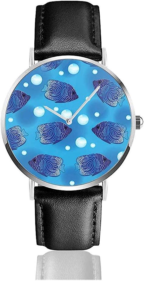 Angel Fish Mens Underwater Watch With Minimalist Leather Strap