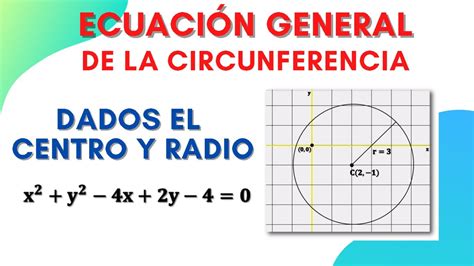 EcuaciÓn General De La Circunferencia Dados Centro Y Radio Super