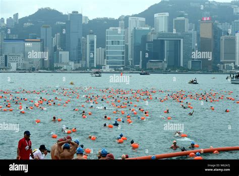 Thousands Of Swimmers Take Part In The Annual Cross Harbour Swim In