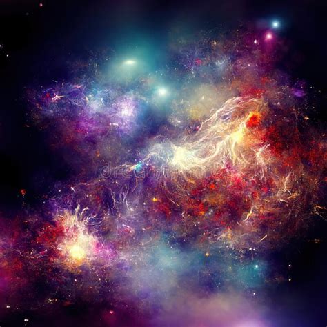 Space Background With Stardust And Shining Stars Realistic Colorful
