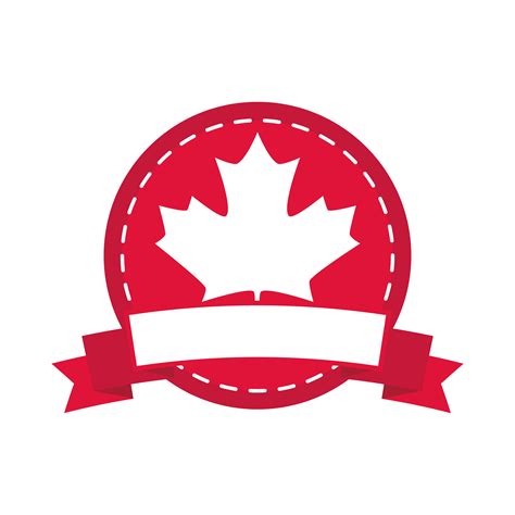 Canada Day Maple Leaf Canadian Flag Color Sticker Design Flat Style Icon 2553923 Vector Art At