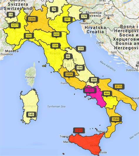 Apellidos Italianos Mapa Mapa Mundi