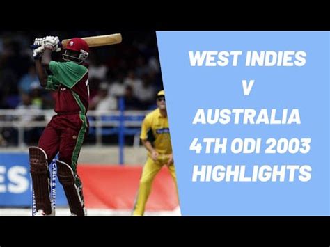 Alex hales (171 versus pakistan in 2016) has recorded the highest score. West Indies V Australia | 4th ODI 2003 | Highlights - YouTube