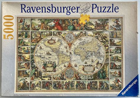 5000 Ravensburger Illustrated World Map Gerold Como Rare Puzzles