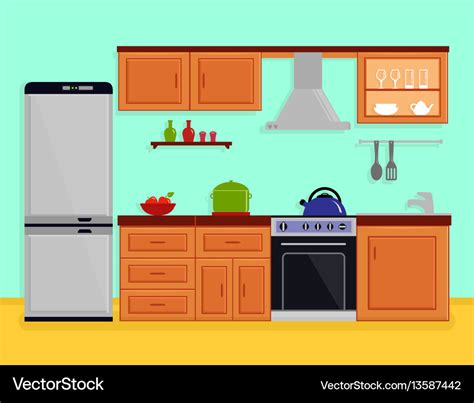 Kitchen Cartoon Images Cartoon Of Kitchen Interior Royalty Free