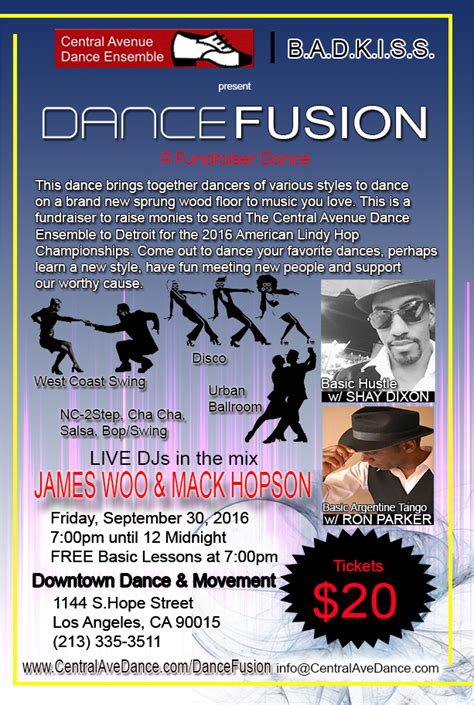 Dance Fusion Fundraiser Dance Central Avenue Dance Ensemble