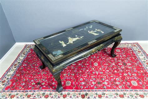 Vintage Chinese Black Lacquer Folding Coffee Table For