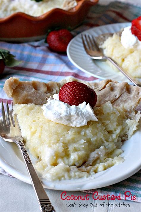 That sweetness comes with a price. Coconut Custard Pie - Can't Stay Out of the Kitchen