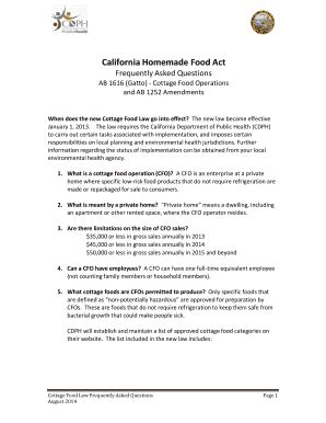 Fillable Online Cdph Ca Frequently Asked Questions California Department Of Public Health