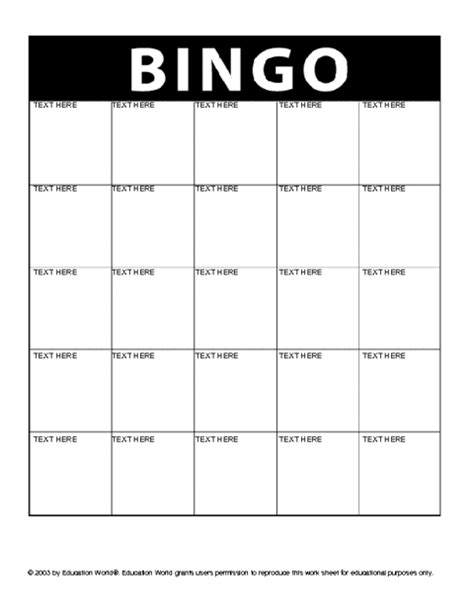 Bingo Card Template Casa Larrate