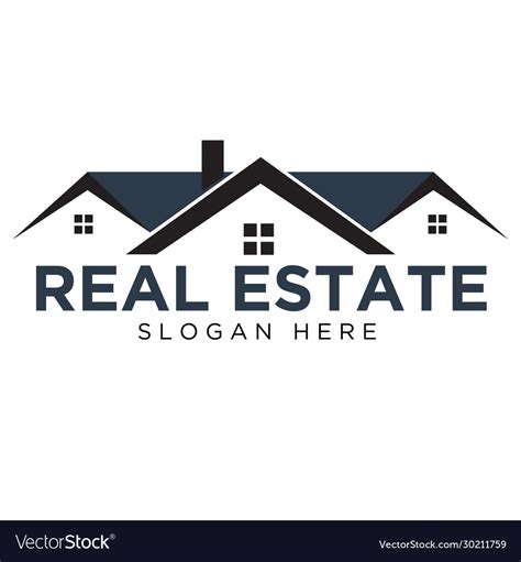 Real Estate Logo Design Simple Royalty Free Vector Image