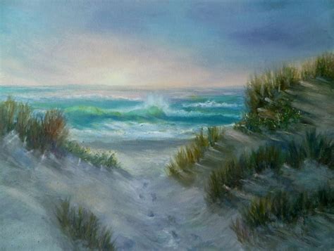 Sunset Beach Paintings Footprints Amber Palomares Fine Art