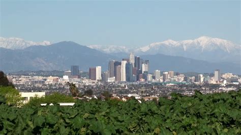 Los Angeles Skyline On Winter Day Stock Footage Video 1787921