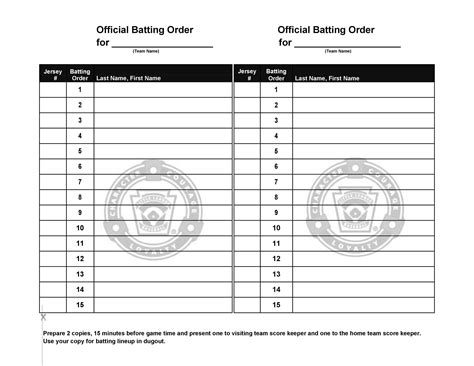 We tend to use take when we are more in control of the experience and last when we have little or no control over it. 33 Printable Baseball Lineup Templates Free Download ᐅ ...