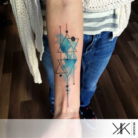 Geometric Abstract Watercolor Tattoo