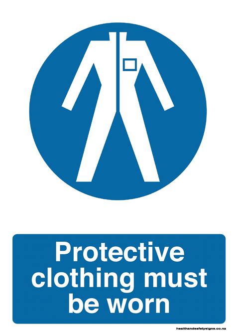 protective clothing must be worn mandatory sign health and safety signs