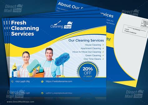 Cleaning Services Direct Mail Eddm Postcard Template Is Designed For A