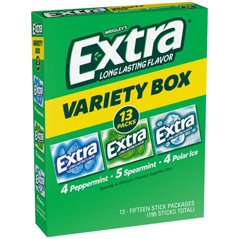 Extra Gum Mint Variety Pack 15 Sticks Pack Of 13