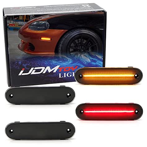 Ijdmtoy Smoked Lens Amberred Full Led Side Marker Light Kit Compatible