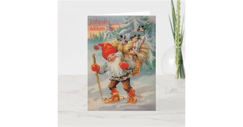 Vintage Finnish Joulupukki Christmas Card Zazzle