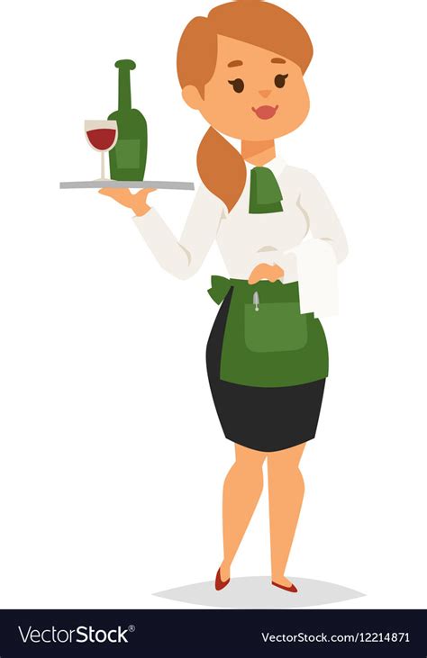 Waitress Royalty Free Vector Image Vectorstock