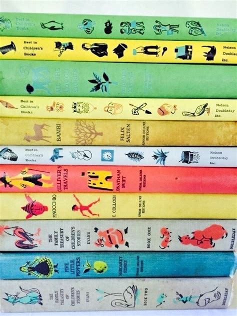 Fab Vintage Child Books Candy Colors Decorative Spines Famous