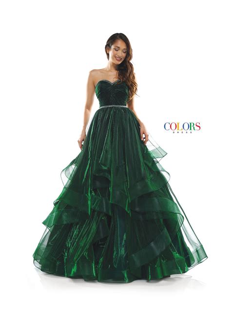 French Novelty Colors Dress 2279 Ruffled Metallic Ball Gown