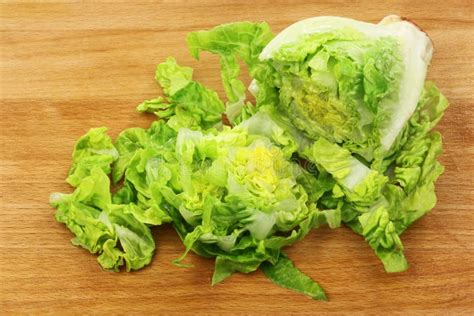 Sliced Lettuce On A Cutting Board Stock Image Image Of Eating Summer