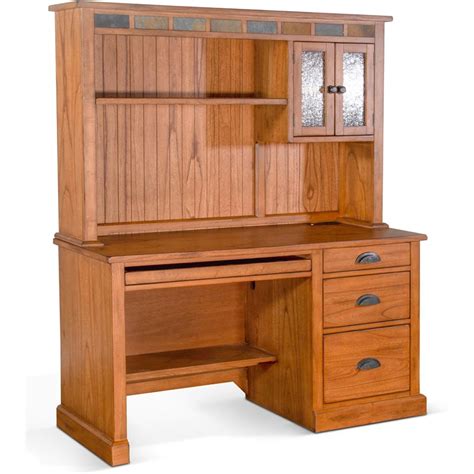 Sunny Designs Sedona 56 Traditional Wood Desk And Hutch In Rustic Oak