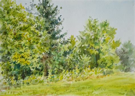 Elise Fine Art How To Paint Green Trees Using Watercolors