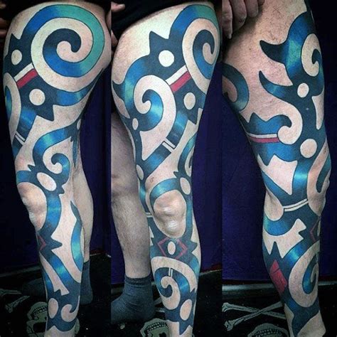 60 Tribal Leg Tattoos For Men Cool Cultural Design Ideas Leg Tattoo