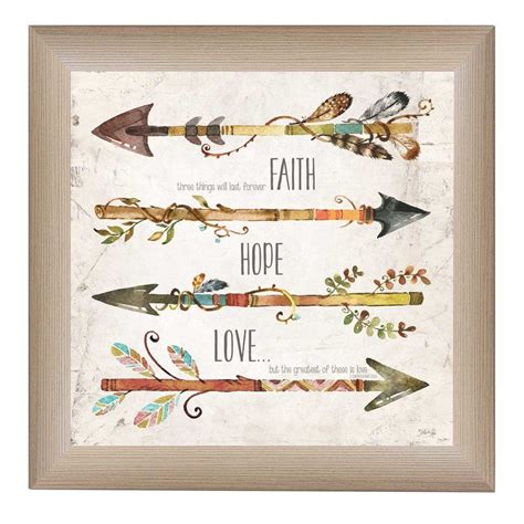 Faith Hope Love Framed Graphic Art Print Wall Art Prints Textured