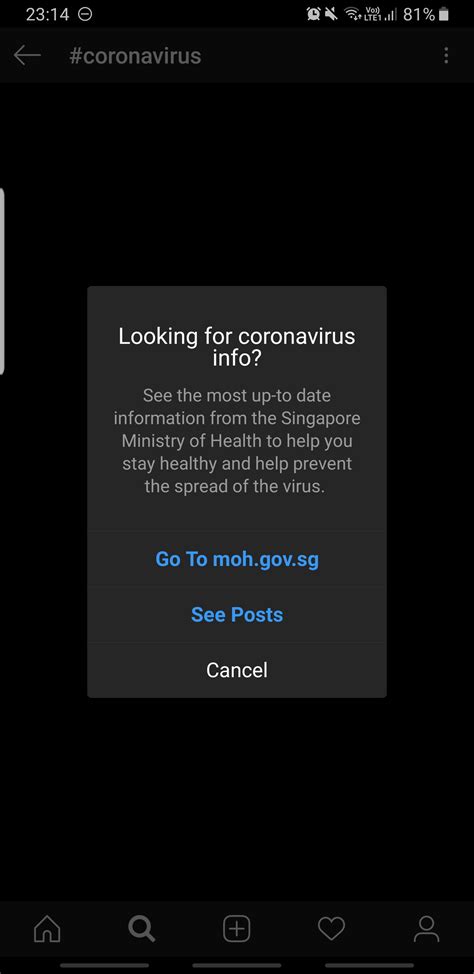 Singapore has seen a surge in unlinked covid cases and a jump in locally transmitted infections. Searching for "Coronavirus" on instagram. Singapore Government intervening against potential ...
