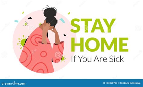 Stay Home If You Are Sick Stock Vector Illustration Of Modern 187390733